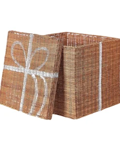 Set di 3 cestini Regali di Natale CADEAU Rattan Naturale