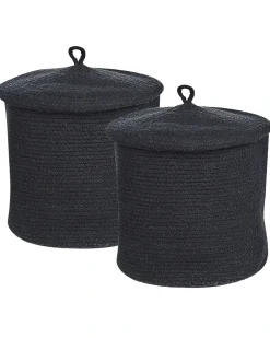 Set di 2 cestini SILOPI Cotone Nero