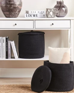Set di 2 cestini SILOPI Cotone Nero