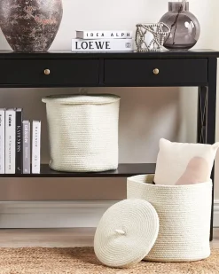 Set di 2 cestini SILOPI Cotone Bianco sporco
