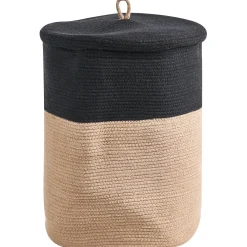 Set di 2 cestini SILOPI Cotone Nero/Beige