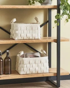 Set di 2 cestini SIPPAR Pelle sintetica Beige