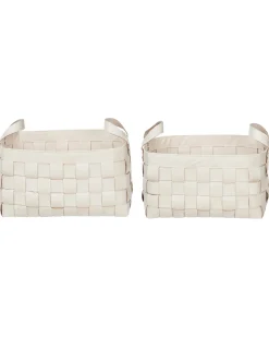 Set di 2 cestini SIPPAR Pelle sintetica Beige