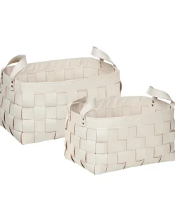 Set di 2 cestini SIPPAR Pelle sintetica Beige
