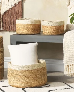 Set di 3 cestini TAJORI Iuta Naturale