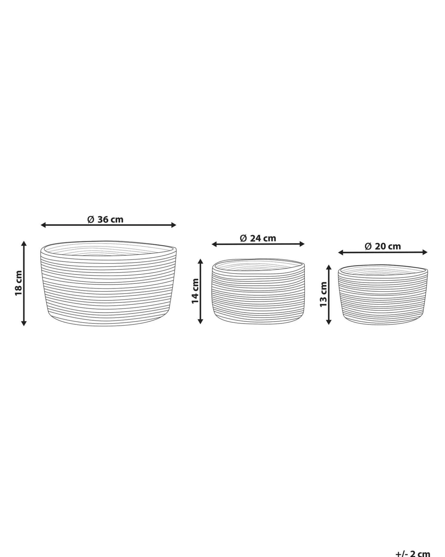 Set di 3 cestini TAJORI Iuta Naturale
