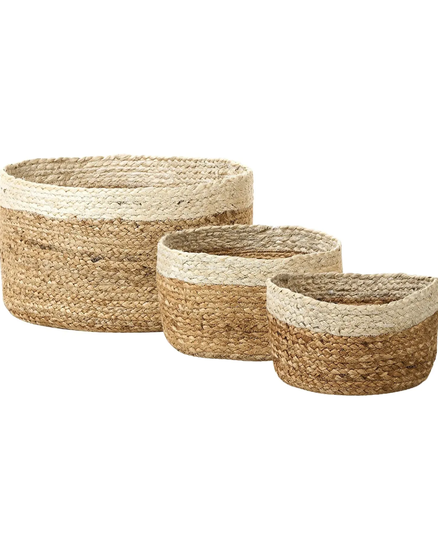 Set di 3 cestini TAJORI Iuta Naturale