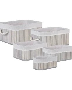 Set di 5 cestini TALPE Bambù Grigio
