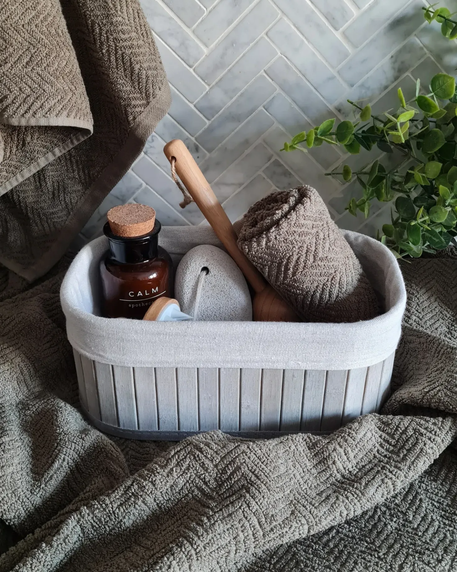 Set di 5 cestini TALPE Bambù Grigio
