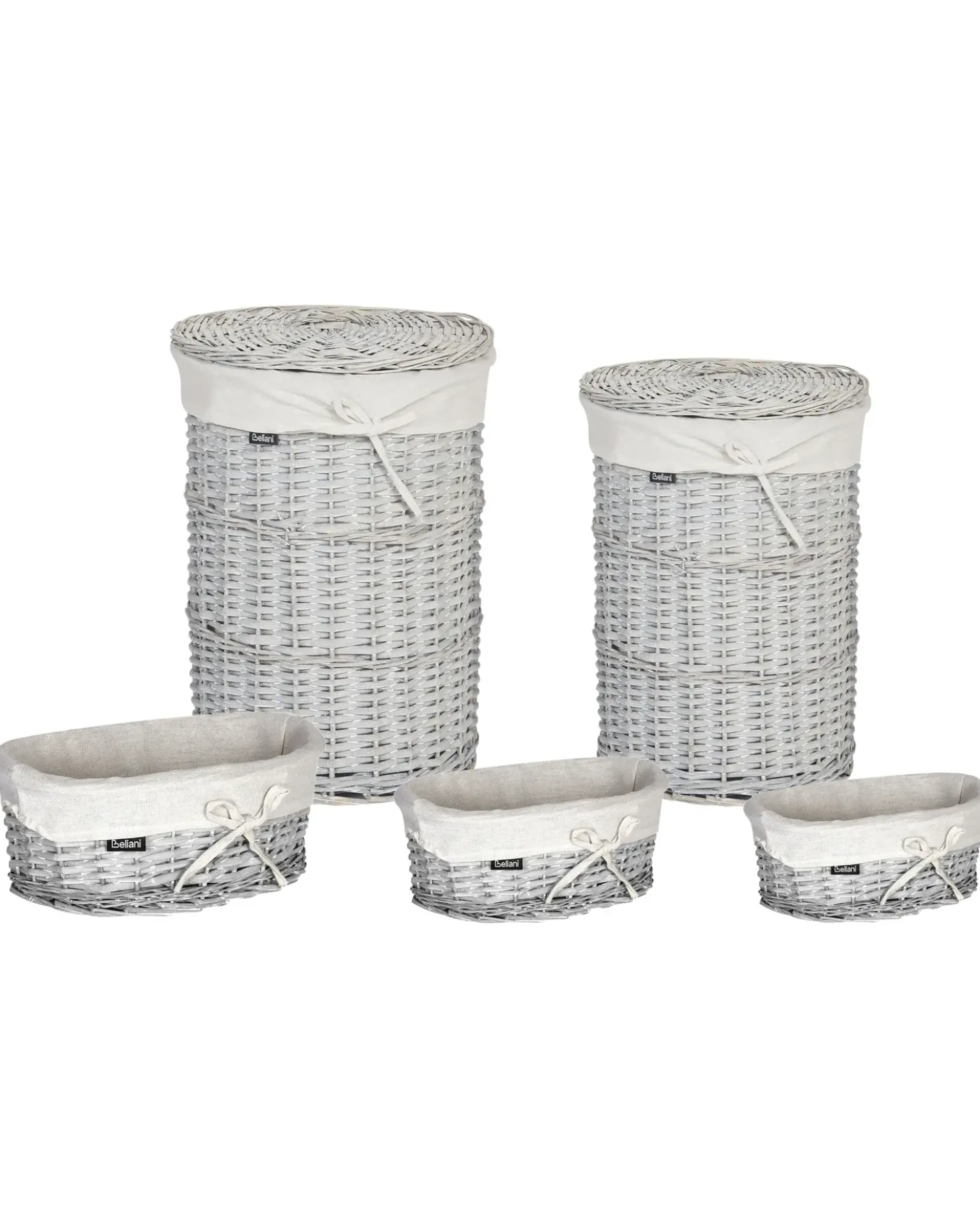 Set di 5 cestini VAKARI Legno di salice Bianco 55/89 L