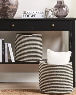 Set di 2 cestini YERKOY Cotone Nero