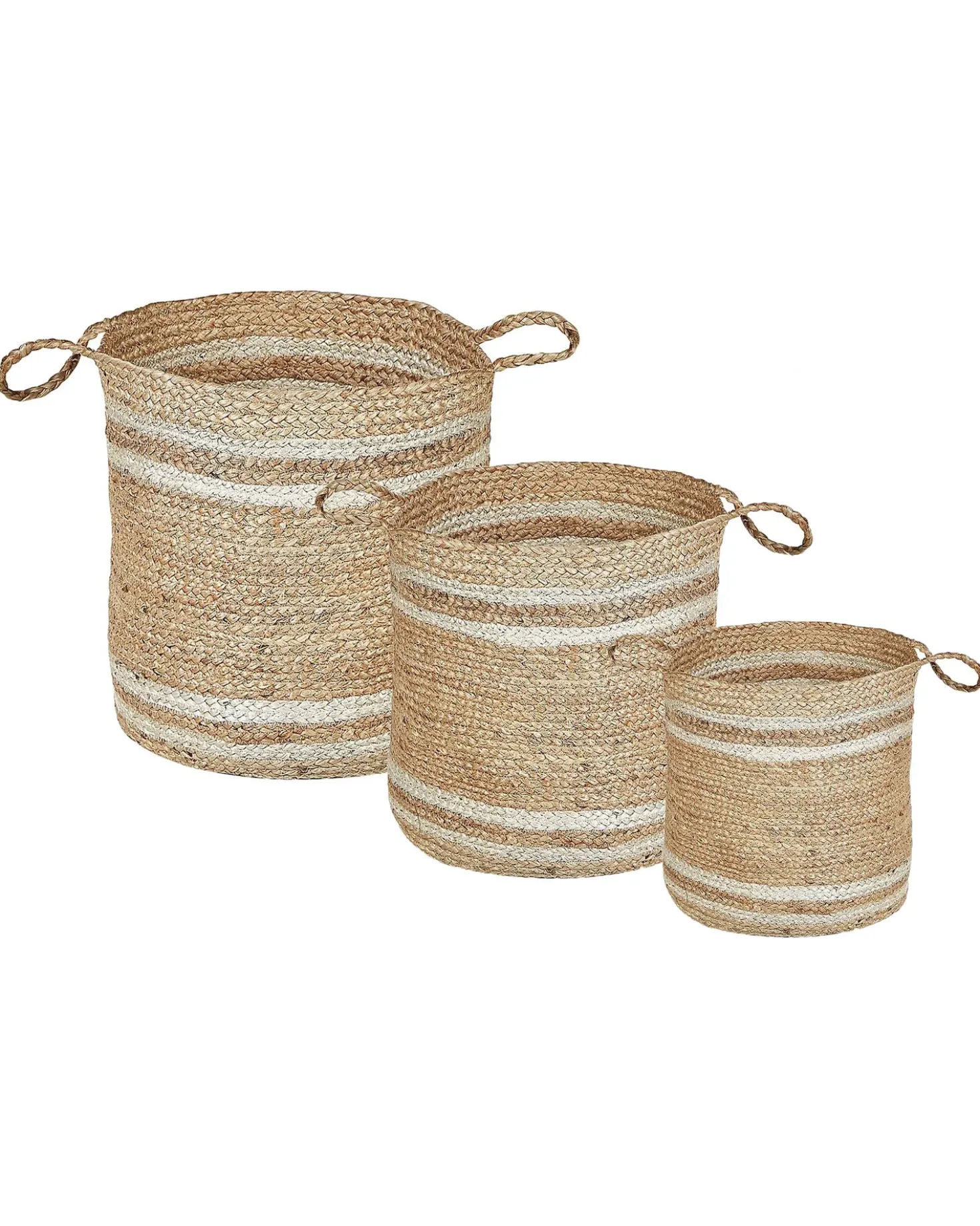 Set di 3 cestini ZHOB Iuta Naturale