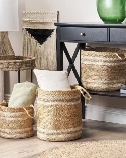 Set di 3 cestini ZHOB Iuta Naturale