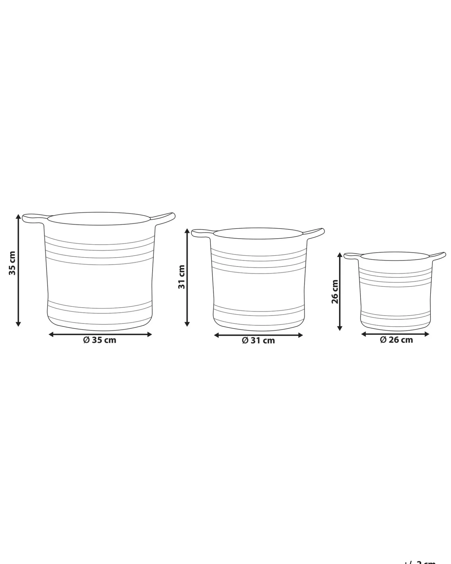 Set di 3 cestini ZHOB Iuta Naturale