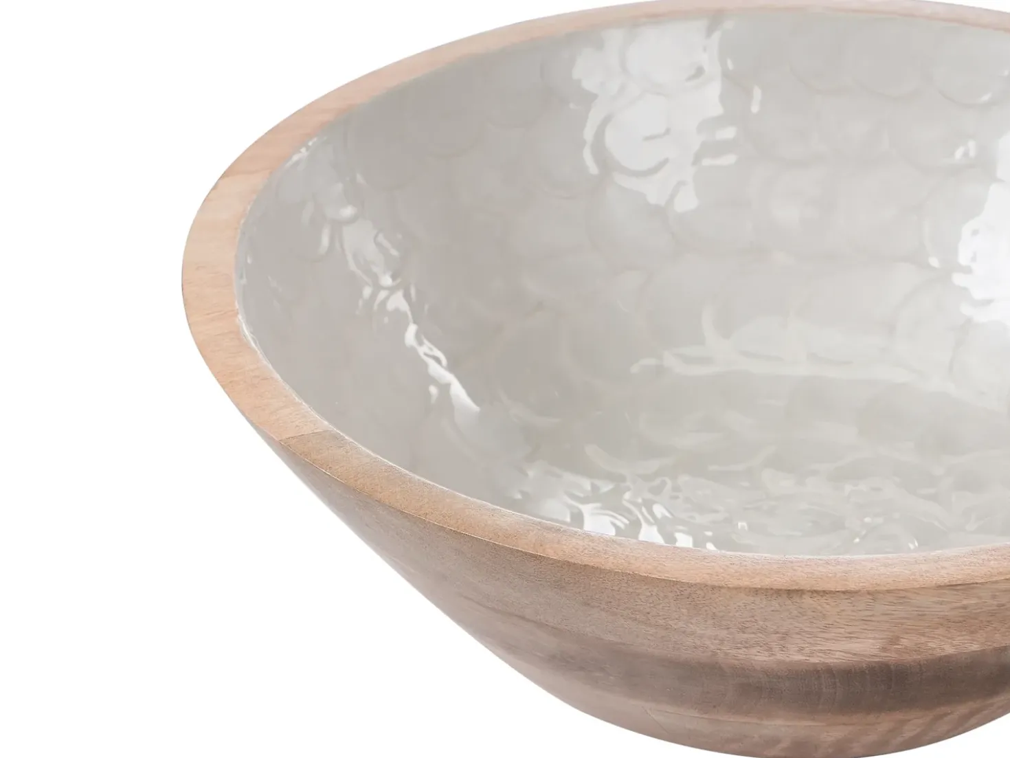 Set di 2 ciotole decorative ARISH Legno di mango Marrone/Bianco