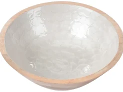 Set di 2 ciotole decorative ARISH Legno di mango Marrone/Bianco