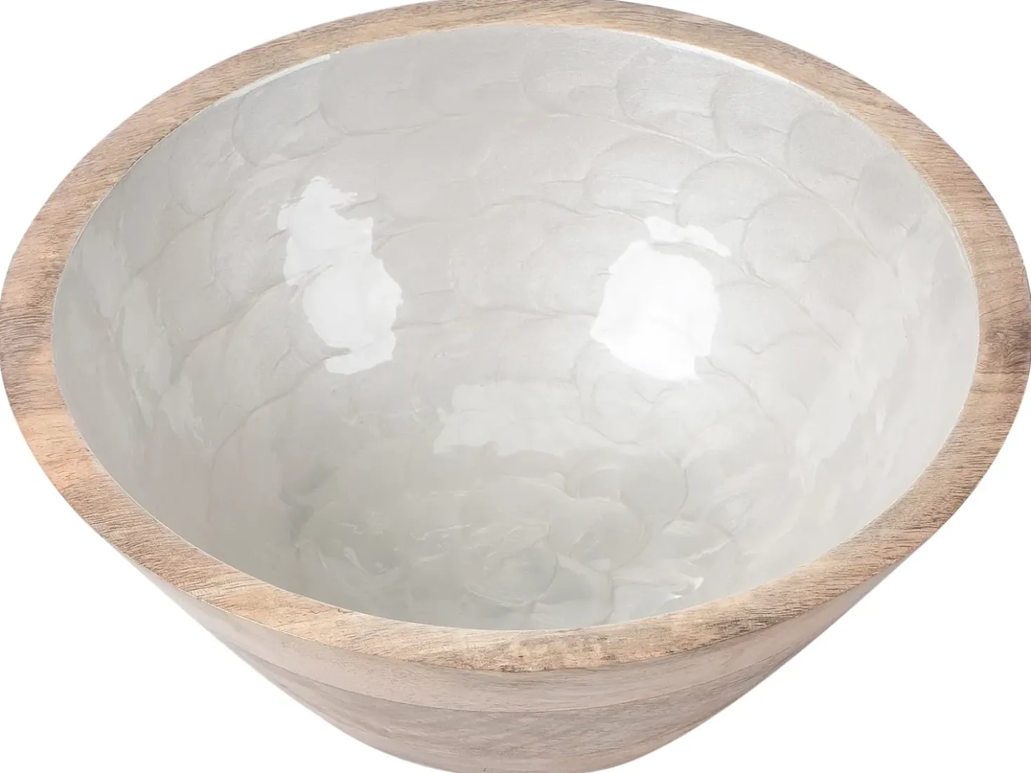 Set di 2 ciotole decorative ARISH Legno di mango Marrone/Bianco