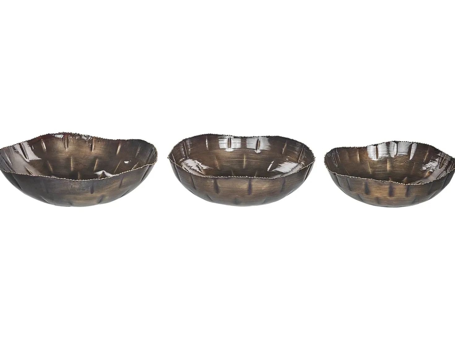 Set di 3 ciotole decorative PINANG Metallo Ottone