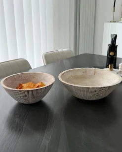 Set di 2 ciotole decorative SIWA Legno di mango Marrone chiaro