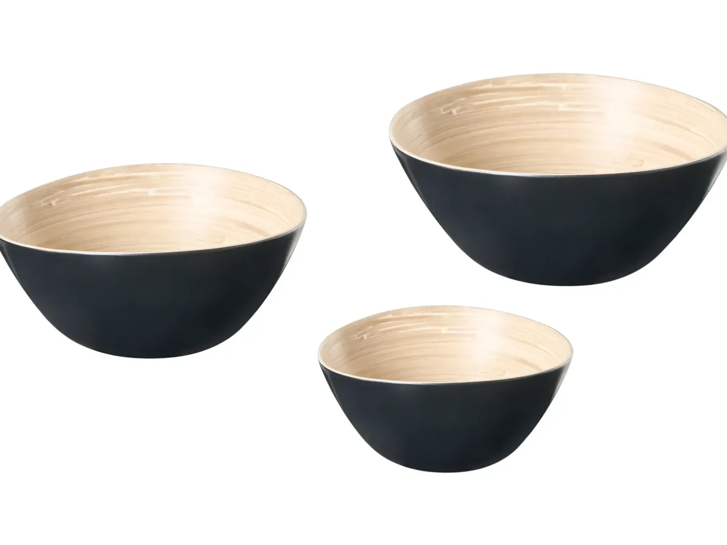Set di 3 ciotole decorative BONHEUR Bambù Nero