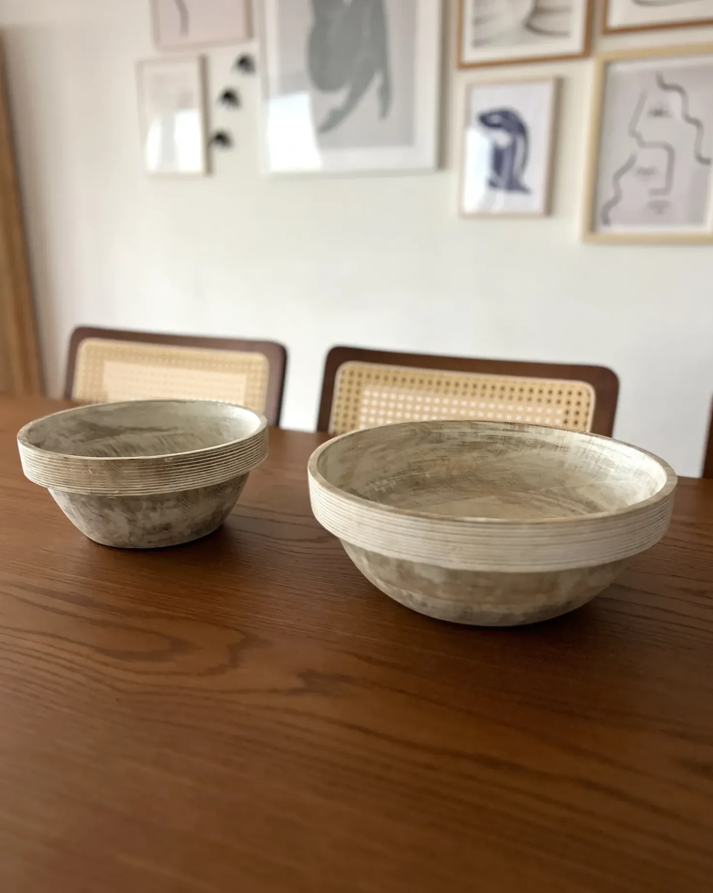 Set di 2 ciotole decorative MINYA Legno di mango Marrone chiaro