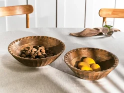 Set di 2 ciotole decorative SOHAG Legno di mango Marrone