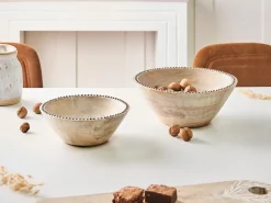Set di 2 ciotole decorative LUXOR Legno di mango Marrone chiaro