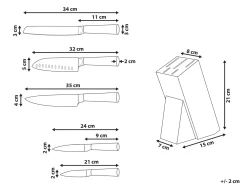 Set di 5 coltelli con ceppo TOCHIGI Marrone