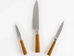 Set di 3 coltelli TOCHIGI Marrone