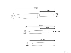 Set di 3 coltelli TOCHIGI Marrone