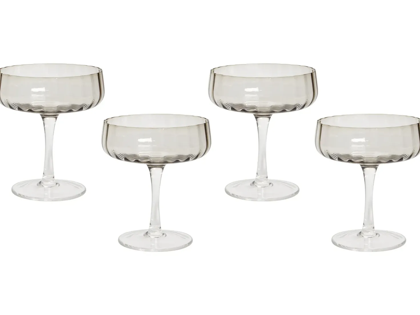 Set di 4 coppe da champagne QUARTZ 170 ml Grigio
