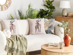 Set di 2 cuscini ABAL 45 x 45 cm Beige Trama animale