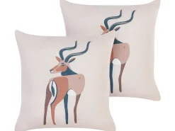 Set di 2 cuscini ABAL 45 x 45 cm Beige Trama animale