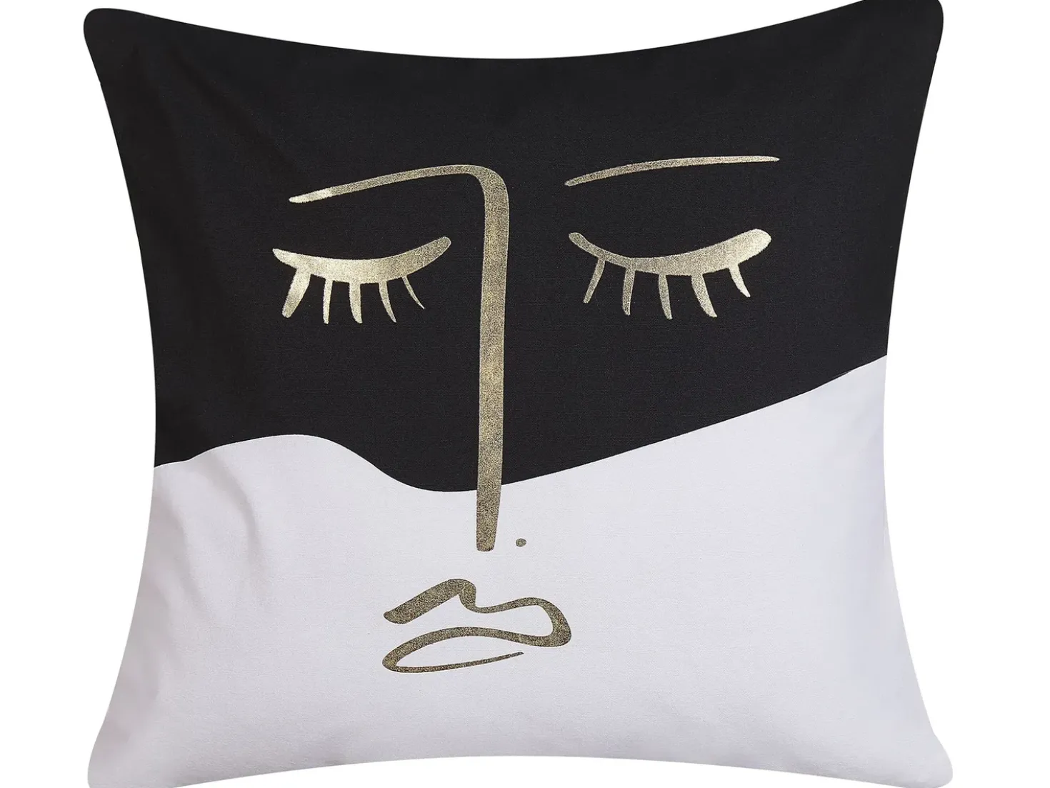 Set di 2 cuscini ABELIA Cotone 45 x 45 cm Nero/Bianco Trama astratta