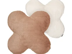 Set di 2 cuscini ACHILLEA Finta pelliccia 54 x 54 cm Beige Tinta unita