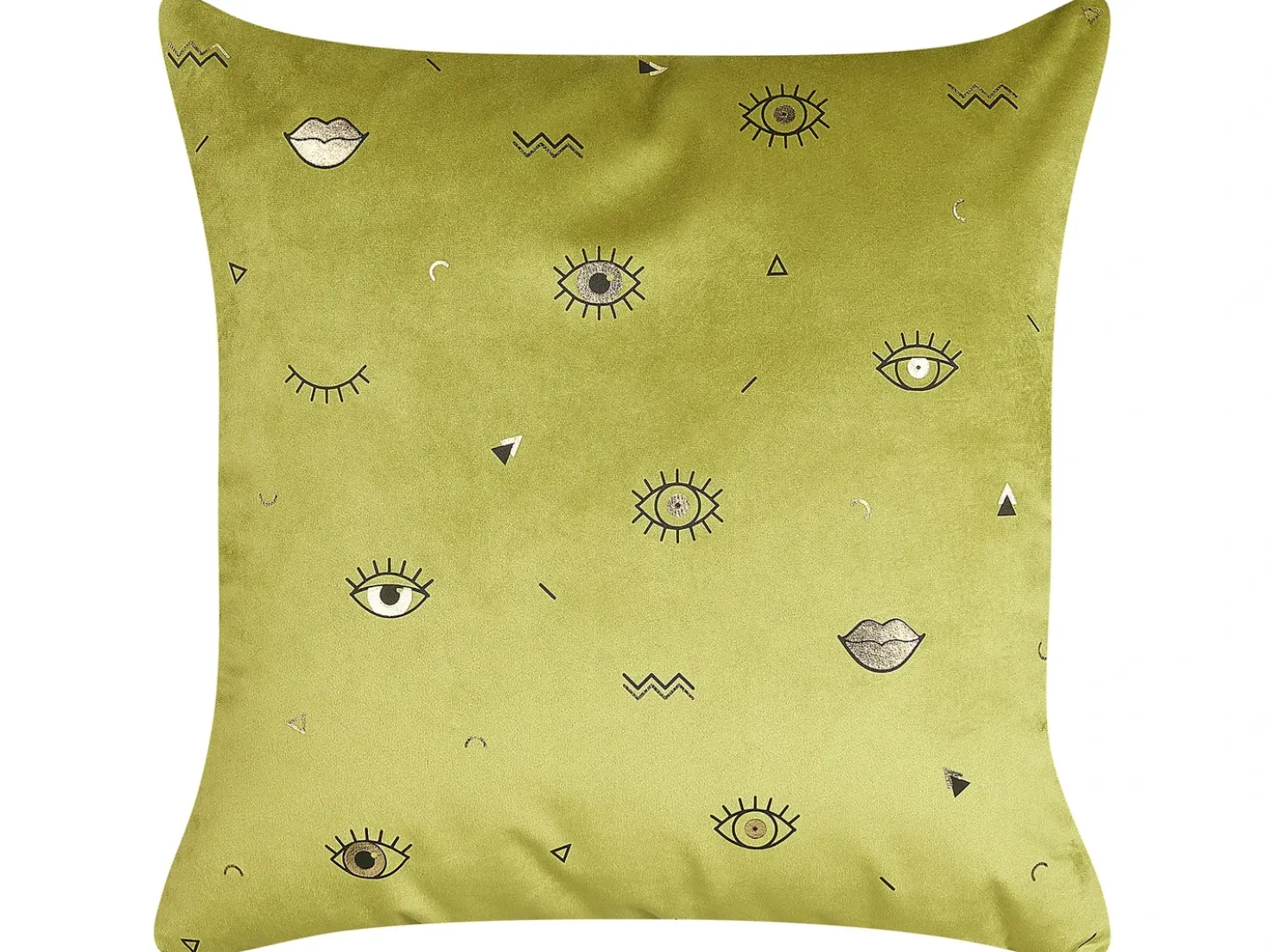 Set di 2 cuscini AEONIUM Velluto 45 x 45 cm Verde oliva Trama astratta