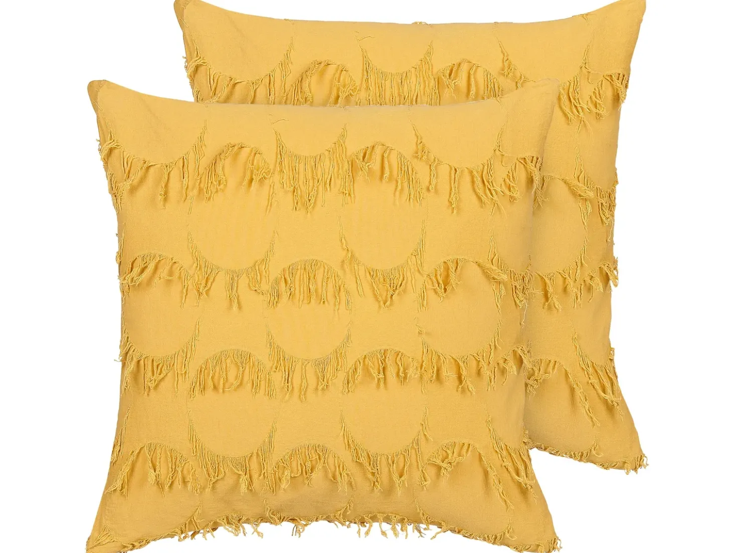Set di 2 cuscini AGASTACHE 45 x 45 cm Giallo Trama geometrica