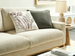 Set di 2 cuscini AGLAIA Cotone 45 x 45 cm Bianco Trama floreale
