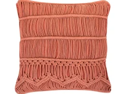 Set di 2 cuscini AKKOY Cotone 45 x 45 cm Arancione Trama geometrica