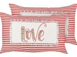 Set di 2 cuscini ALSINE Cotone 30 x 50 cm Rosso A strisce
