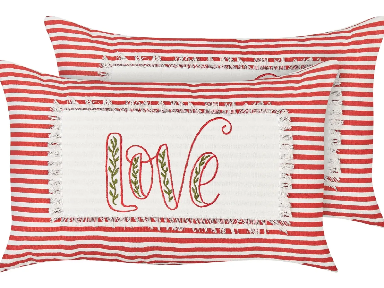 Set di 2 cuscini ALSINE Cotone 30 x 50 cm Rosso A strisce