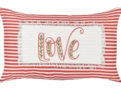 Set di 2 cuscini ALSINE Cotone 30 x 50 cm Rosso A strisce