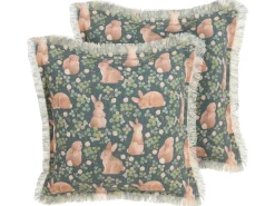 Set di 2 cuscini ALSTROEMERIA Cotone 45 x 45 cm Verde Trama animale