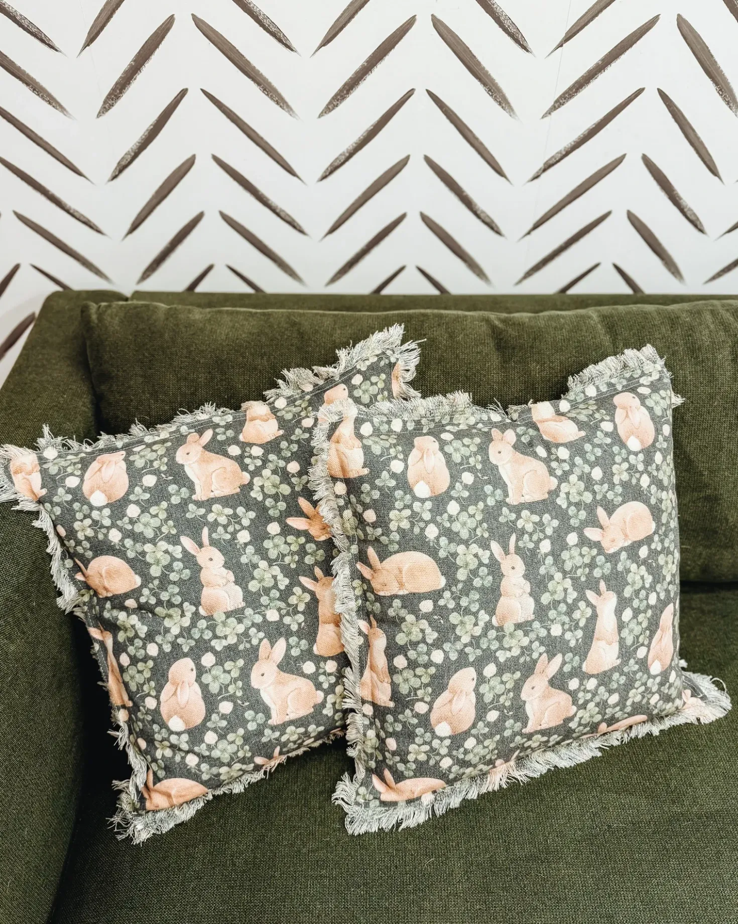 Set di 2 cuscini ALSTROEMERIA Cotone 45 x 45 cm Verde Trama animale