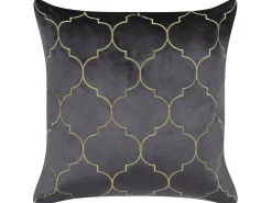 Set di 2 cuscini ALYSSUM Velluto 45 x 45 cm Grigio Trama Trellis