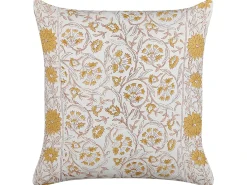 Set di 2 cuscini AMARA Cotone 45 x 45 cm Giallo Trama floreale