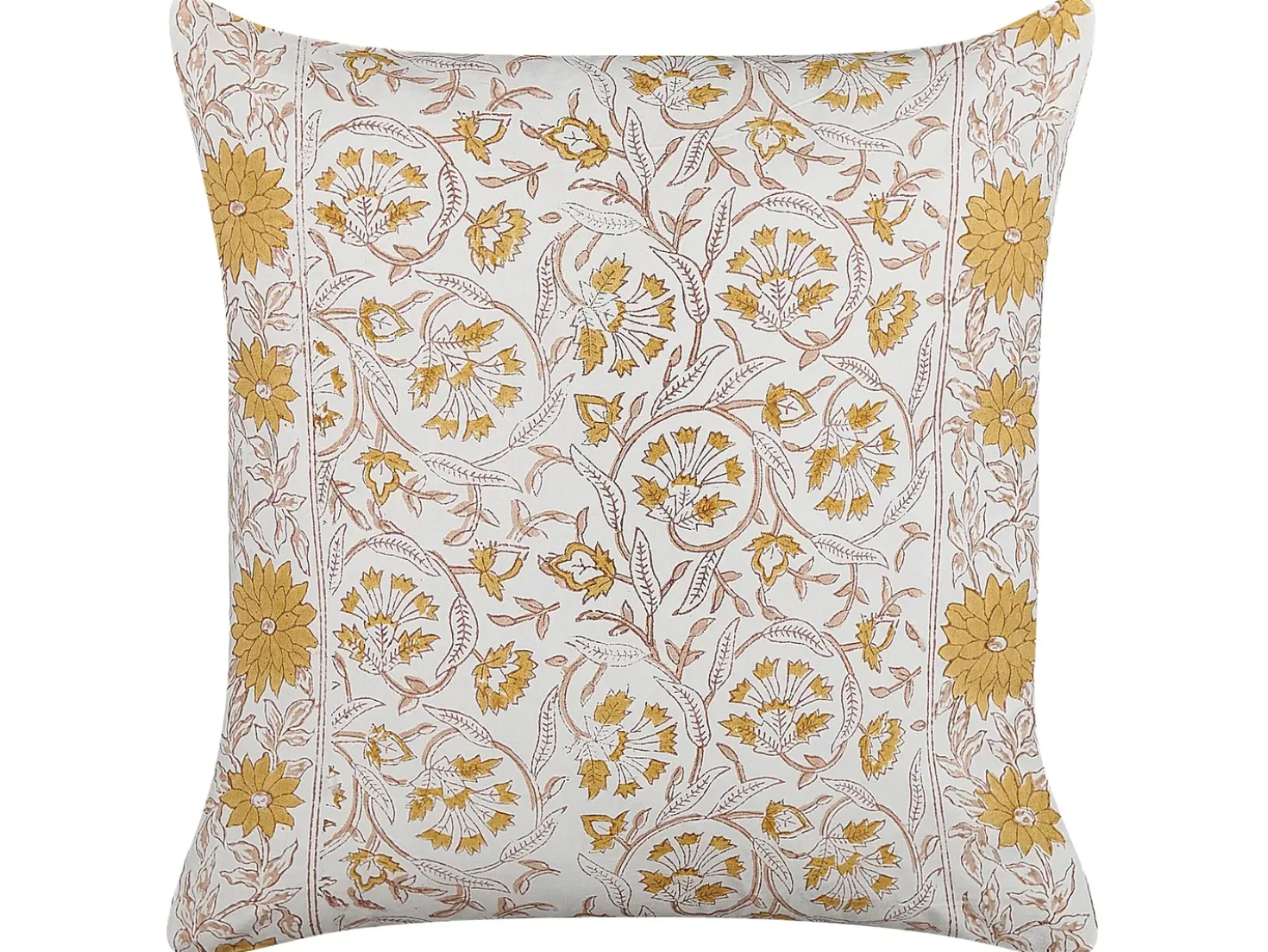 Set di 2 cuscini AMARA Cotone 45 x 45 cm Giallo Trama floreale