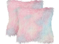 Set di 2 cuscini AMARYLLIS Finta pelliccia 45 x 45 cm Multicolore