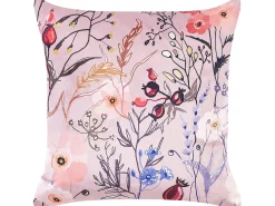 Set di 2 cuscini ANEMONES Velluto 45 x 45 cm Rosa pastello Trama floreale