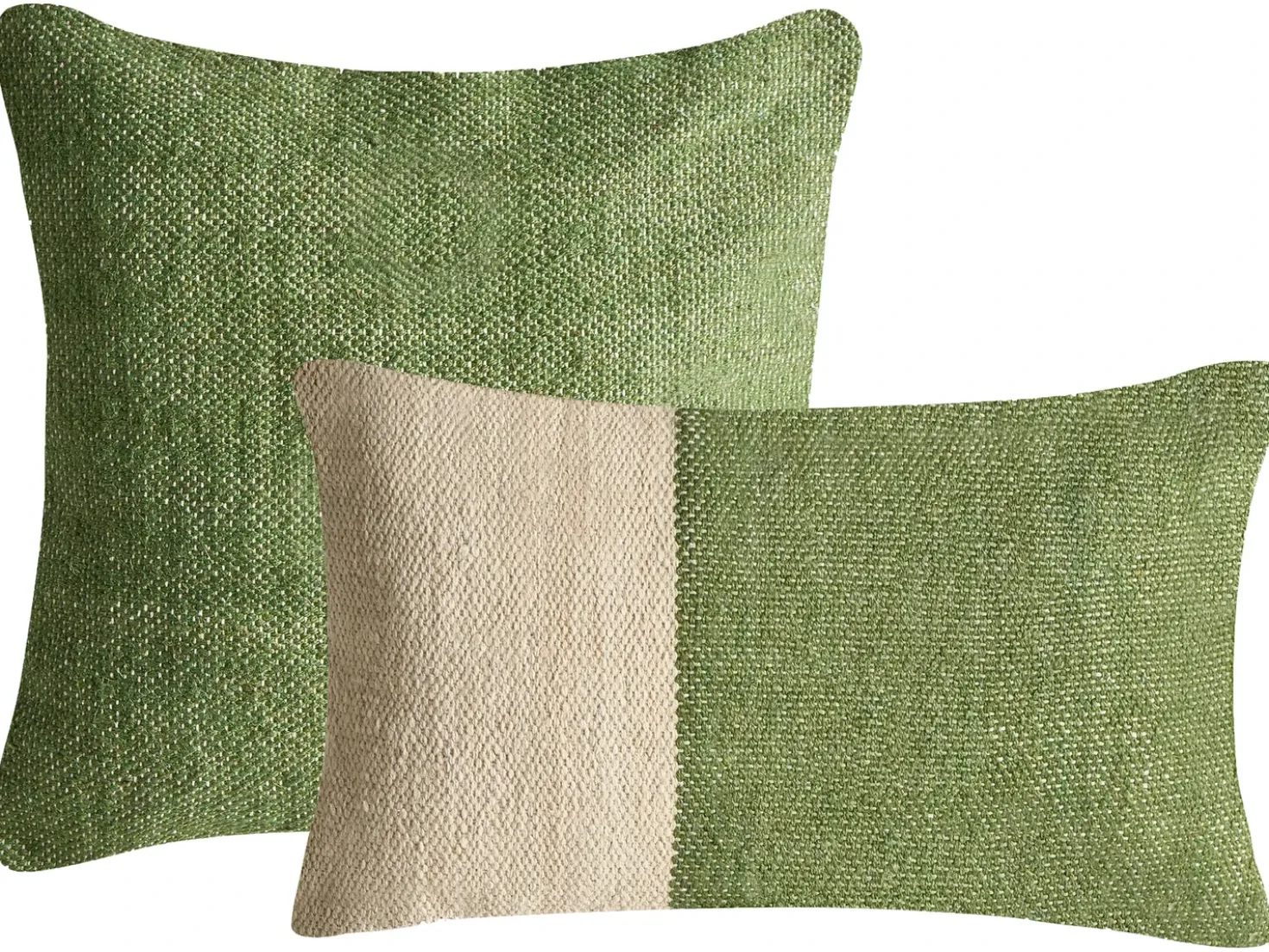 Set di 2 cuscini ANISOPTERA Cotone 30 x 50 cm 45 x 45 cm Verde Tinta unita